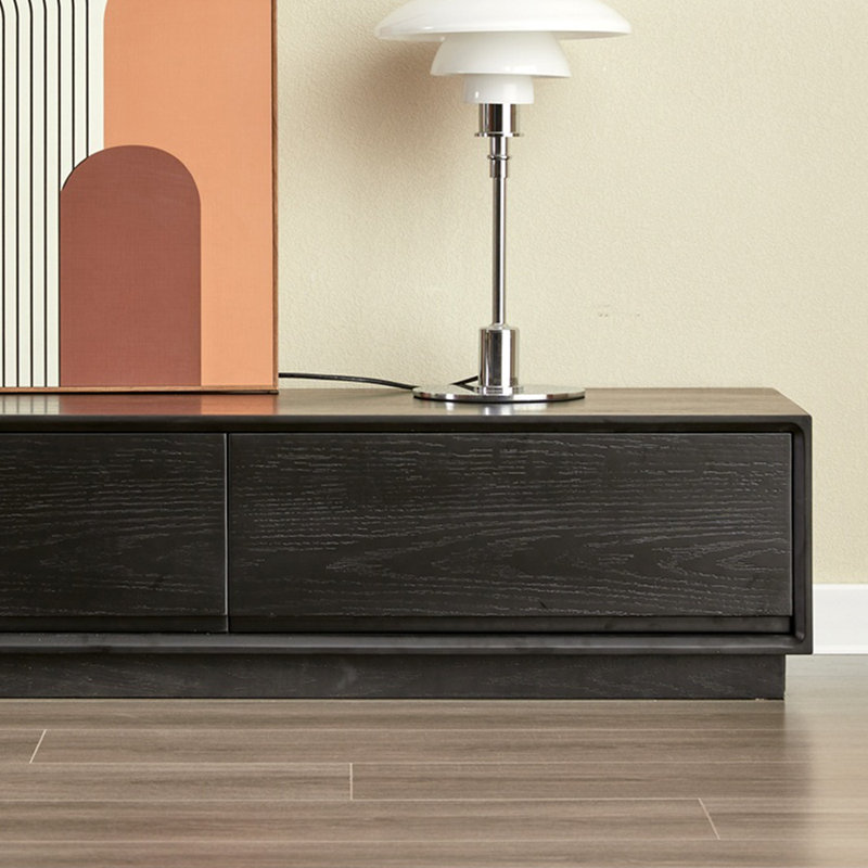 Meuble télé noir de style moderne, 110.24"