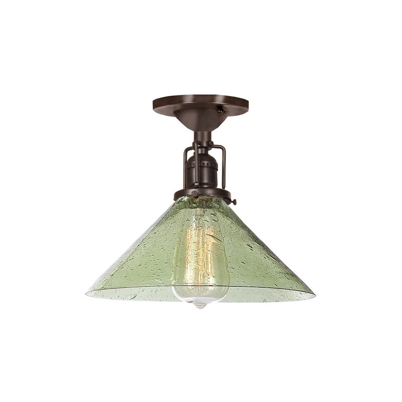 Shumway Glass Semi Flush Mount, Oil Rubbed Bronze, Clear