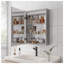 28" H x 20" W Surface Mount LED Bathroom Medicine Cabinet with Anti-Fog Mirror and Touch Control, Silver Aluminum