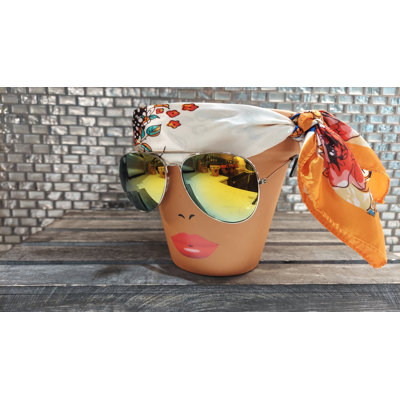 Sassy Soul Sister, Head Face Planter with Glasses, Planter with Drainage, Planters and Pots