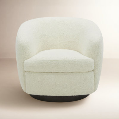 Marcy Linen Swivel Barrel Chair