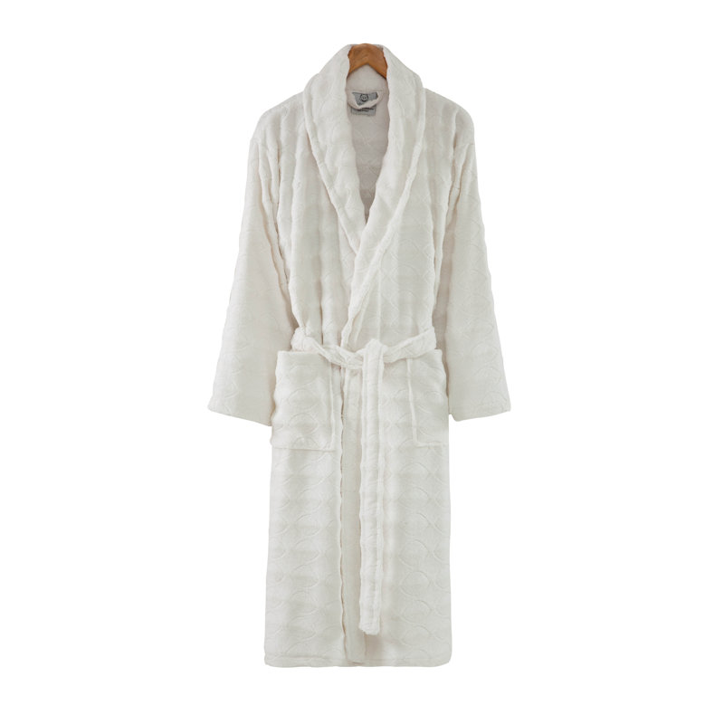Beckman 100% Cotton Terry Cloth Gender Neutral Mid-Calf Bathrobe with Pockets, White, XL