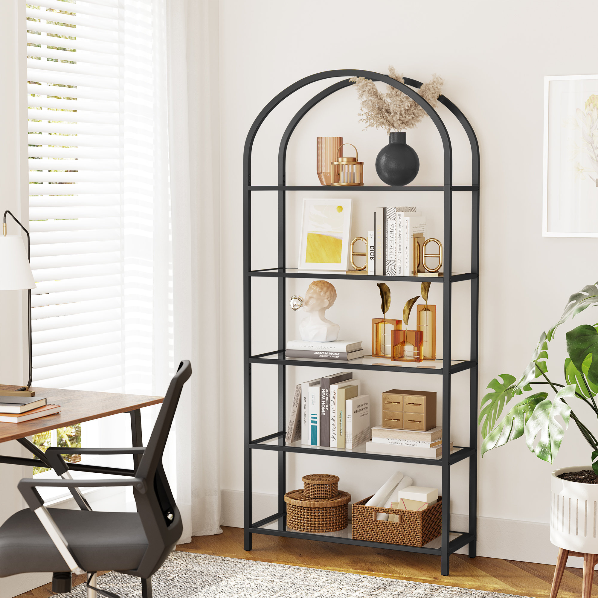 Steelside Adrianne 72.2'' Etagere Bookcase | Wayfair