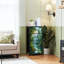 Commode 4 tiroirs pour chambre à coucher, commode étroite, plateau en bois et structure en fer 18 po x 37,5 po - (l x H)