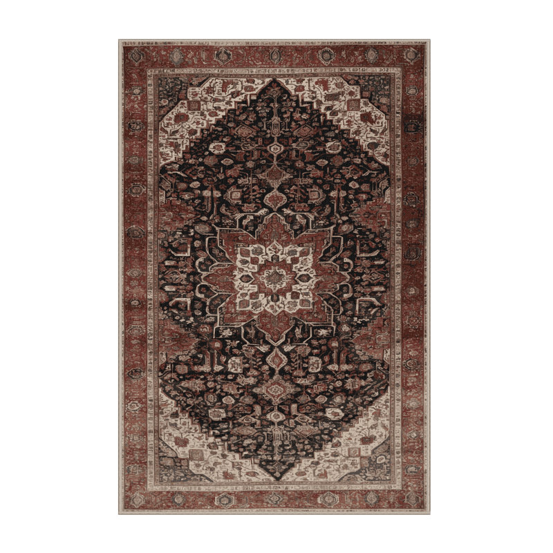 Machine Washable Persian Brown Area Rug, Runner 2' x 5'