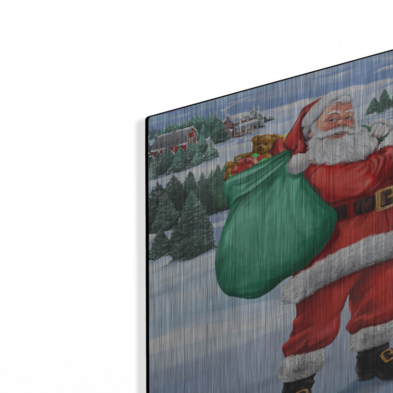 The Holiday Aisle® 'Santa Country' by Bigelow Illustrations Metal Wall Art, 12" H x 12" W