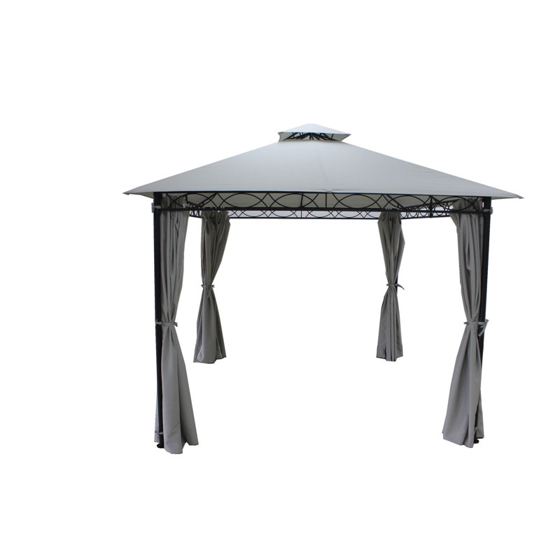 3m x 3m Steel Patio Gazebo, 3m x 3m, Mocha