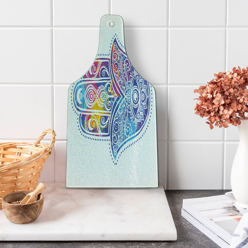 Planche à découper en verre trempé Ambesonne Hamsa