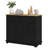 HOMCOM Sideboard with Solid Wood Countertop, Modern Kitchen Storage Cabinet, Coffee Bar Cabinet with 3 Drawers, Doors and Adjustable Shelf, Distressed Black-125524433