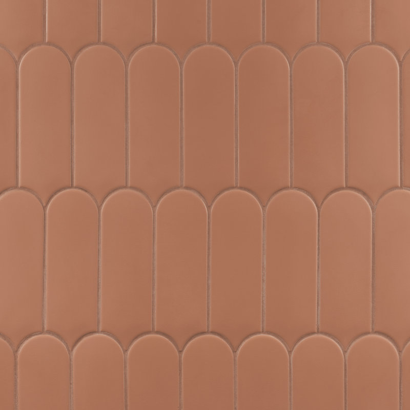 Carrelage mural en céramique mat écaille de poisson 2,83 po x 7,67 po Airy (caisson 5,15 pi. Ca.), Terre cuite