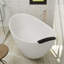 Crestone 67" x 33.5" Freestanding Soaking Solid Surface Resin Stone Bathtub with Black Bath Pollow