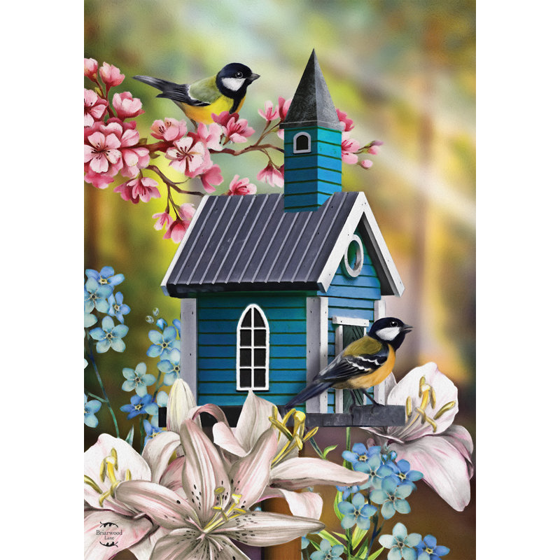 Drapeau de jardin Peaceful Birdhouse