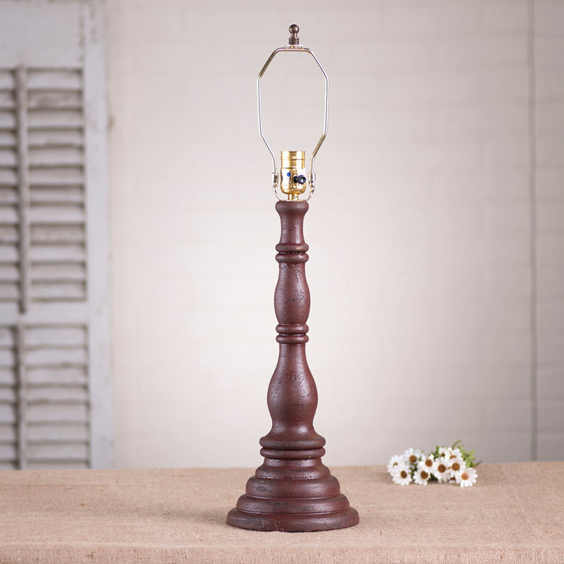 Huff Solid Wood Lamp Base Lamp, Americana Red