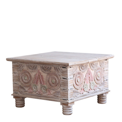 Aleshire Solid Wood Lift Top Four Leg Coffee Table with Storage