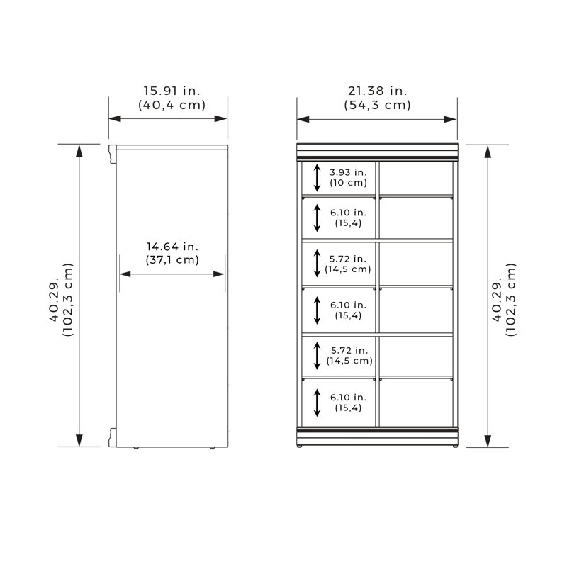 Système de rangement modulaire l 69 po - l 91 po avec portes, Taupe