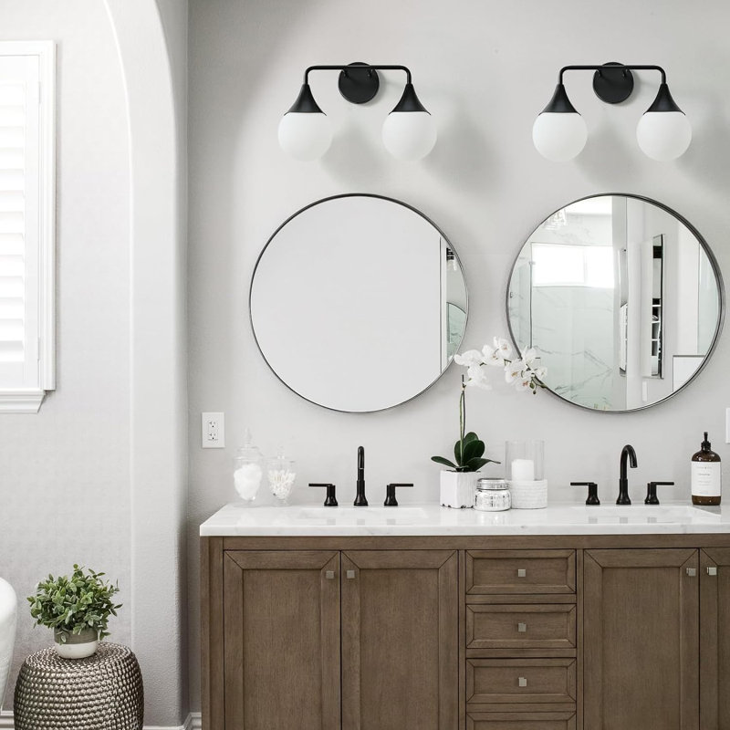 Éclairage pour meuble-lavabo 2 lumières Nomaan, Noir