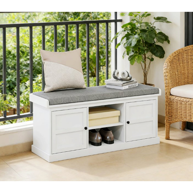 Banc d'entrée, banc de rangement pour chaussures avec siège rembourré