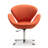 Raspberry Modern Wool Blend Upholstered Metal Swivel Balloon Chair in Orange-71711577