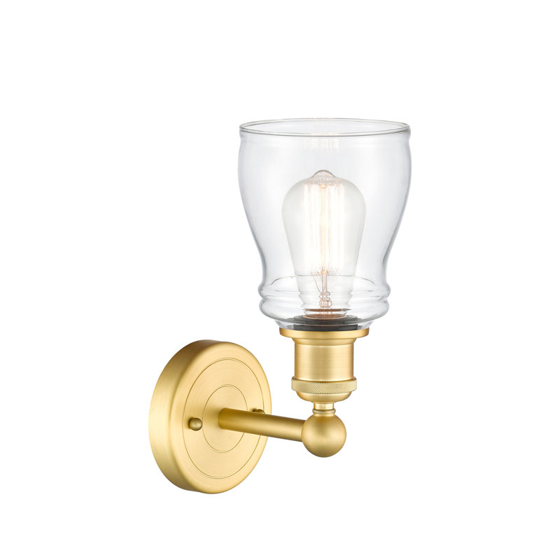 Cascades Armed Sconce, Clear, Satin Gold