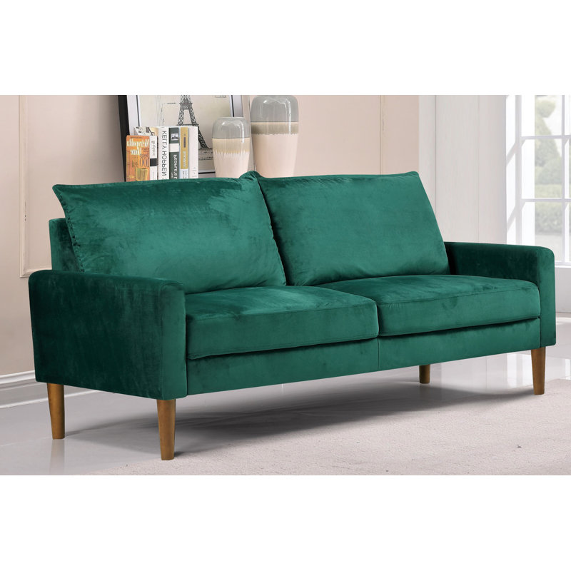 Delgardo 70'' Velvet Sofa, Green
