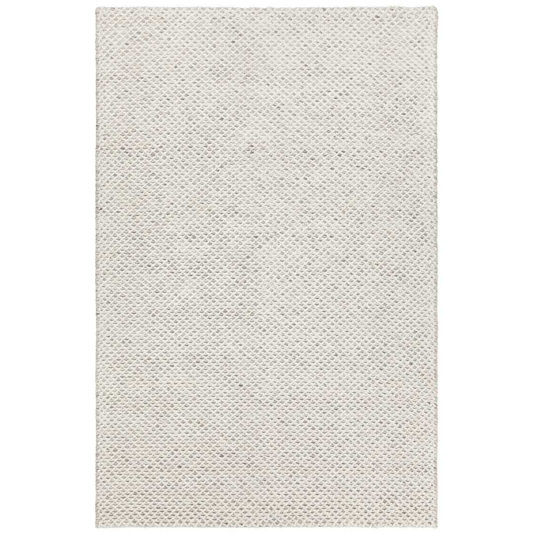 Sylvan Authentic Hand-Woven White Wool Modern Geometric Area Rug 17 Stories Rug 