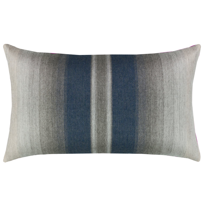 Ombre Indoor & Outdoor Woven Accent Pillow, Indigo, Striped