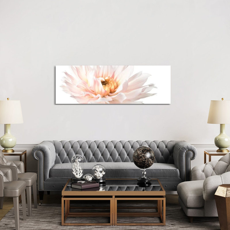 Blush Pink Dahlia II by Christine Zalewski - Wrapped Canvas Panoramic Print, 152.4 cm H x 50.8 cm W x 1.91 cm D