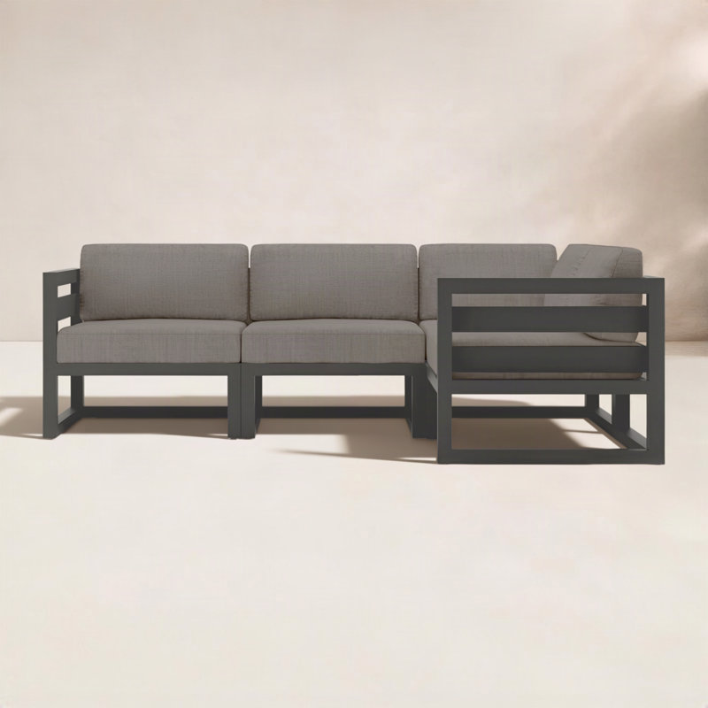 Avion 4 Piece Sectional Set, Canvas Charcoal Sunbrella® Canvas, Slate
