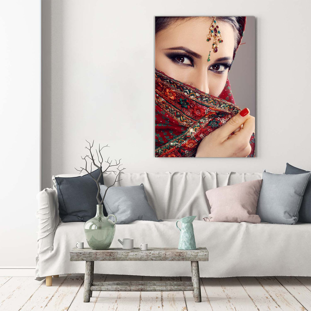 Indische Frau - Kunstdrucke auf Leinwand - Wrapped Canvas