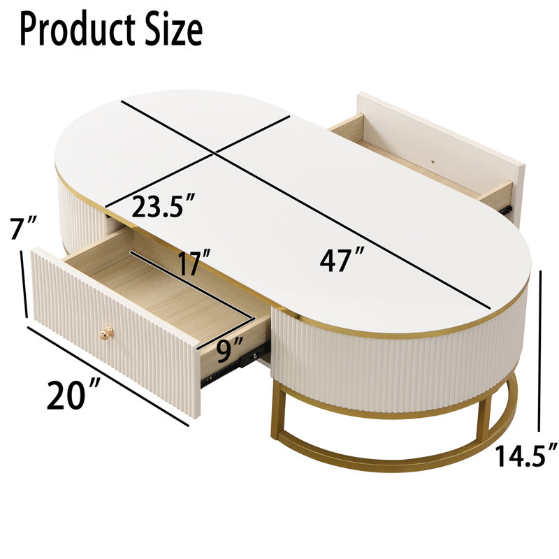Table basse moderne avec tiroirs
