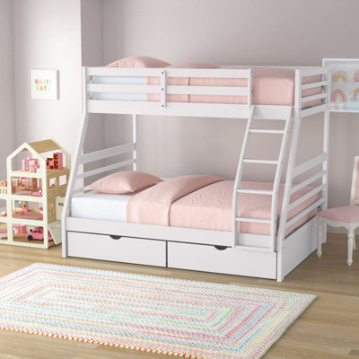 Kinzel Solid Wood Twin Over Full Bunk Bed and Underbed Storage Drawers