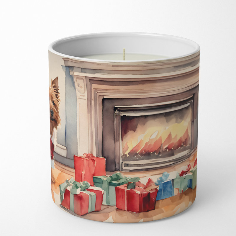 Bougie de Noël parfumée avec support en céramique