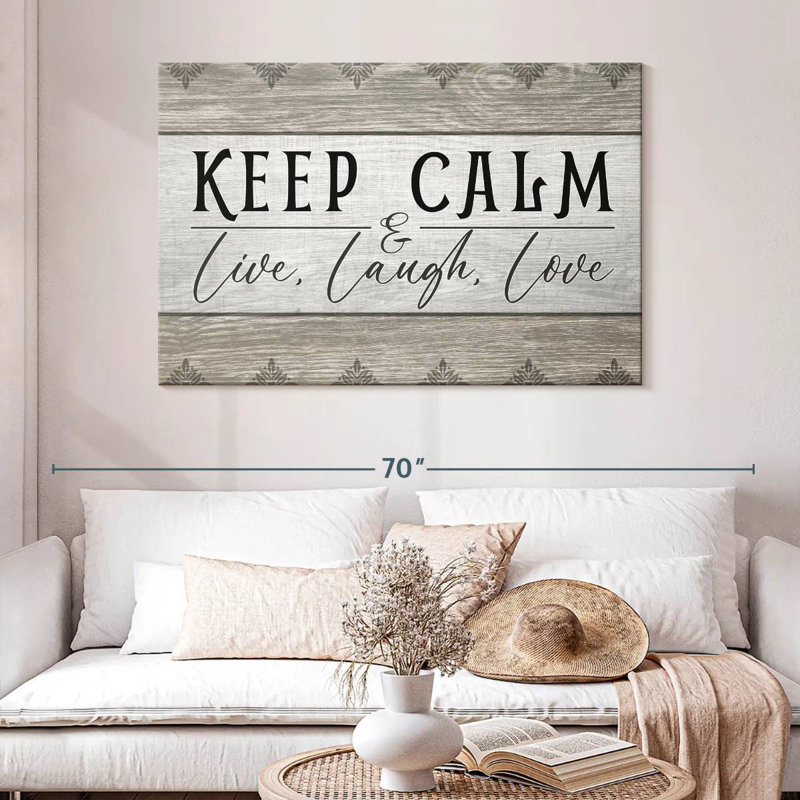 Tergel Keep Calm Patterned Typography, 32" H x 48" W