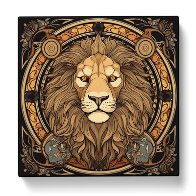 Lion Art Nouveau No.1 - Wrapped Canvas