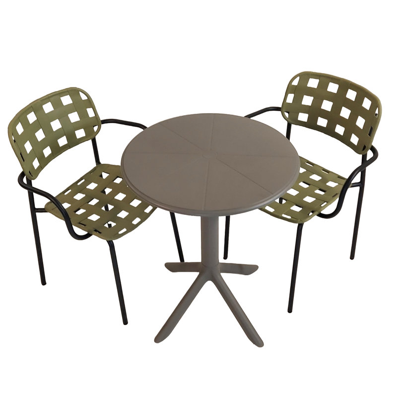 Bhim 2 - Person Dining Set, Grey/Grey/Green