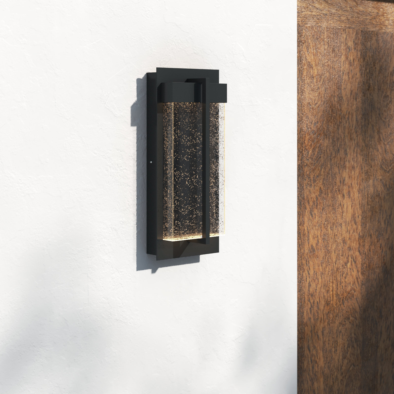 Ayoka Single Light Outdoor LED Wall Light, 16" H x 7" W x 7" D