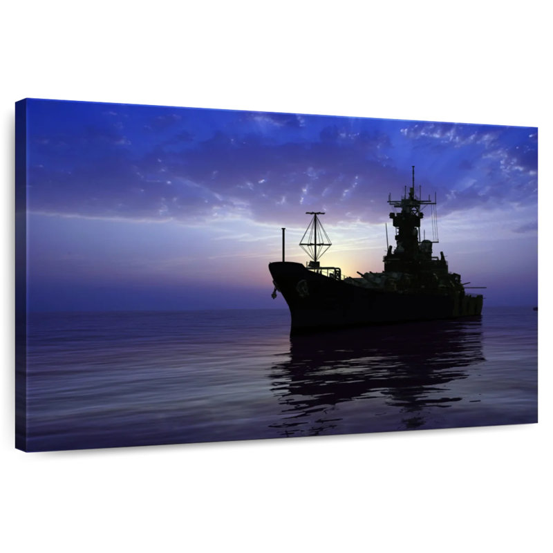 Silhouette de cuirassé Mait Stormy Sky, H 20 po x l 30 po