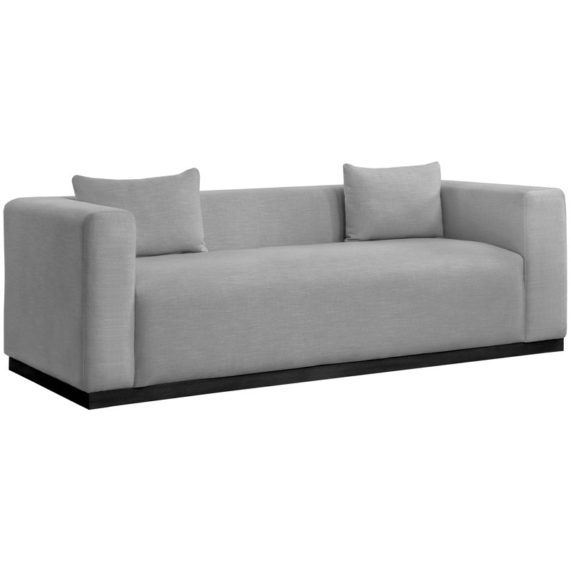 Canapé 90,5 po, Tissu gris texturé en lin