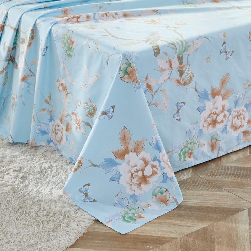Ensemble de draps pour chambre d'amis 4 pièces 100% coton, Ensemble de draps pour très grand lit avec 2 taie