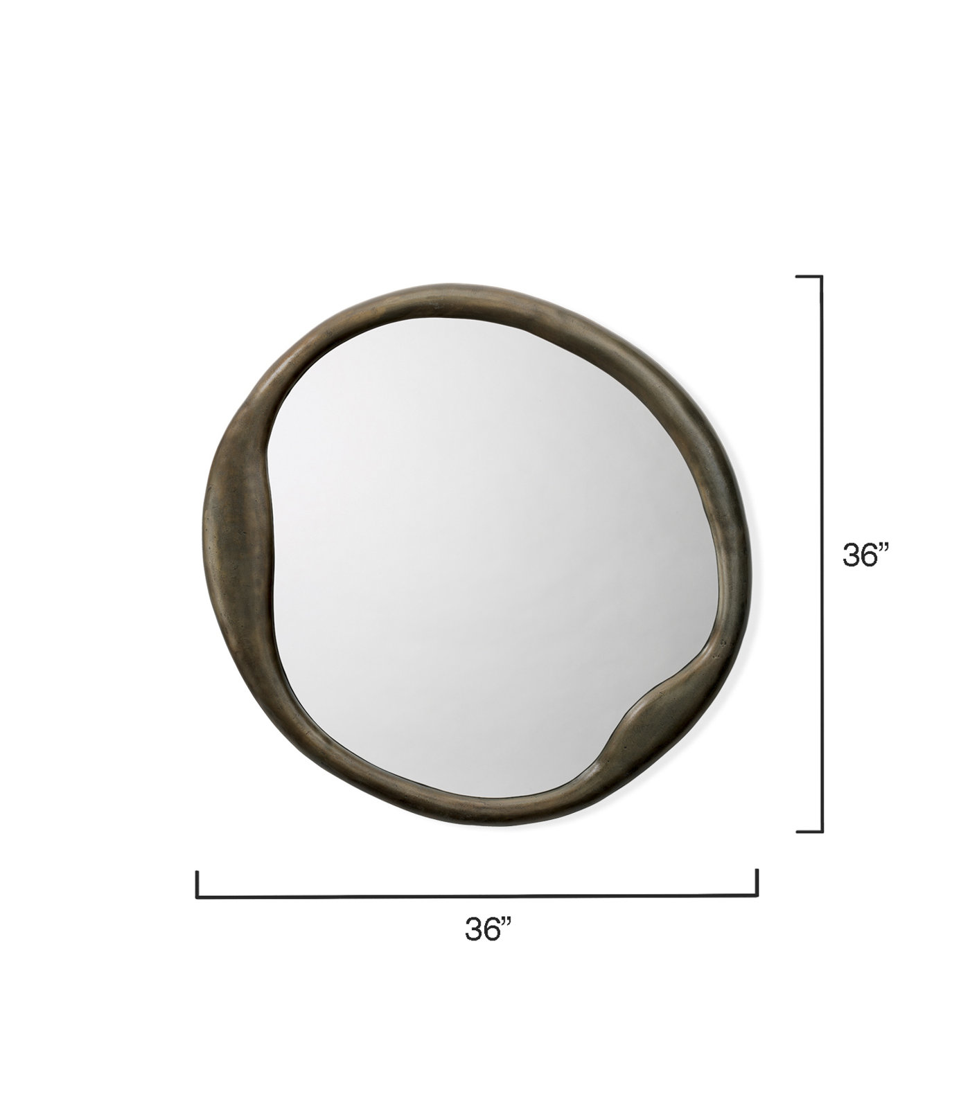 Organic 35" Accent Mirror, Antique Brass