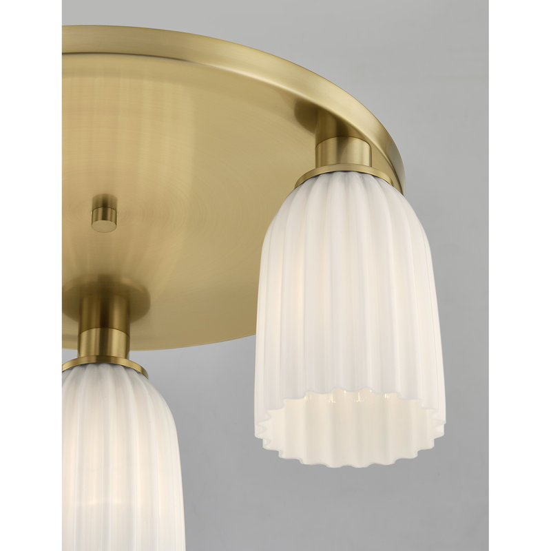 Plafonnier encastré 3 lumières Marvella, Laiton noble