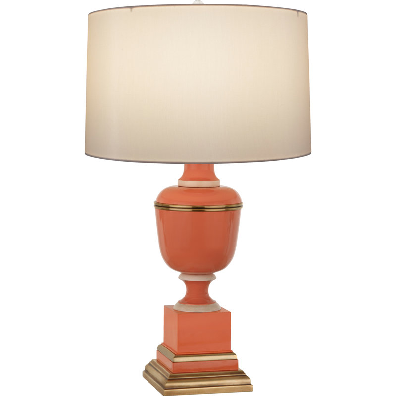 Annika Metal Table Lamp, 29.5" H x 17" W x 17" D, Tangerine, Spindrift Snowflake