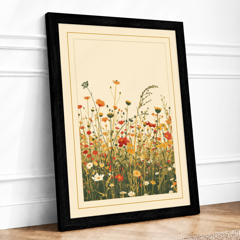 Wildflower Meadow Botanical - Framed Print, Black, A3 - 42.0 x 29.7 cm