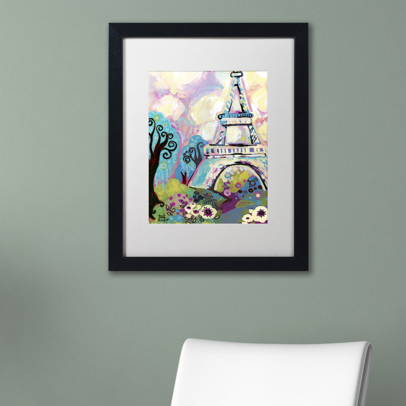 'La Dame De Fer' Framed Painting Print, Black, 14" H x 11" W x 0.5" D, Brown Framed