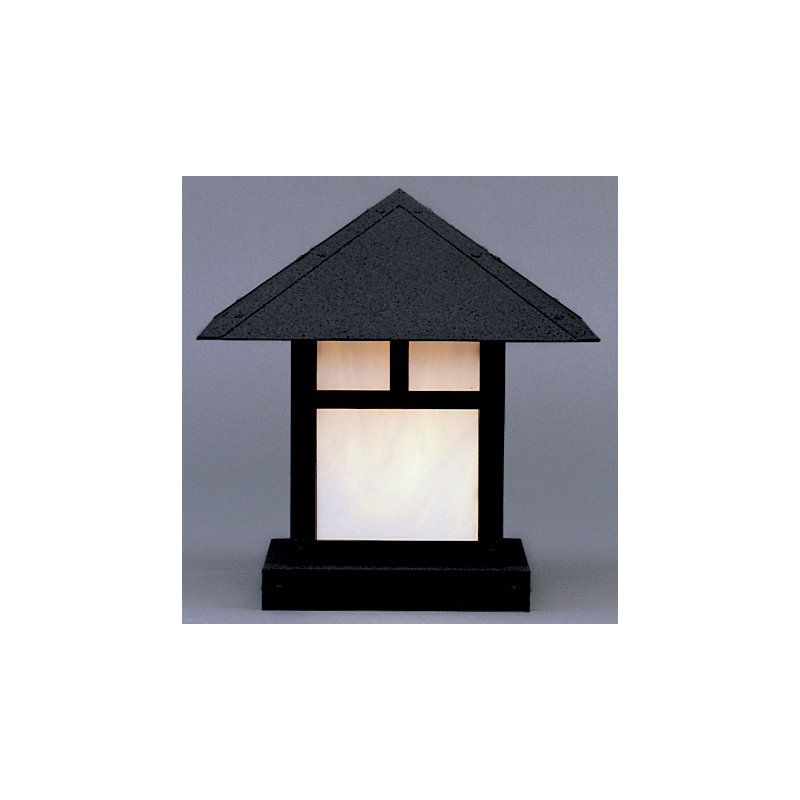 McLoud Frosted Pier Mount Light, 12.75" H x 12" W, Satin Black, White Opalescent