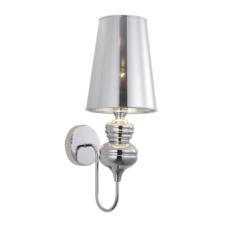 1-Light Polished Chrome Steel Wall Sconce With A Shade