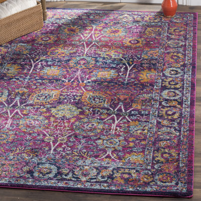 Goldstein Persian Fuchsia Area Rug