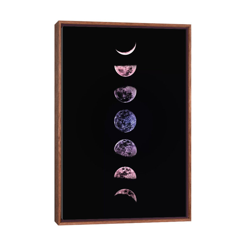 «Moon Phases» par Emanuela Carratoni, impression, Toile avec cadre en bois classique, H 40 po x l 26 po x P 1,5 po