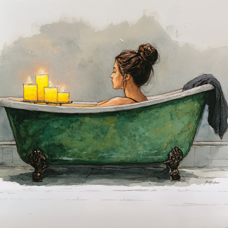 Art mural sur toile rituel du soir, L 40 po x H 40 po x P 1,5 po