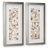 Corradina Neutral Seashell Mosaic Panel Wall Art Set with Champagne Silver Frame - Handcrafted 2 Piece Ivory and Beige Coastal Wall Decor